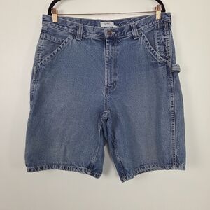 Vintage OLD NAVY Denim Blue Jean Carpenter Shorts Men Size 36